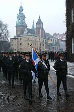 Kompania honorowa Straży Miejskiej Miasta Krakowa.